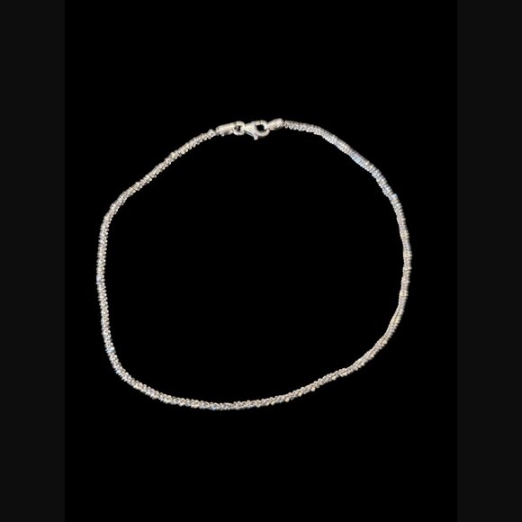 925 Sterling Silver Paddle Chain Link Size 11" Necklace - Picture 4 of 7